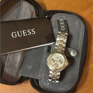 GUESS NWT Waterpro Steel Chronograph Two Tone Bracelet Watch